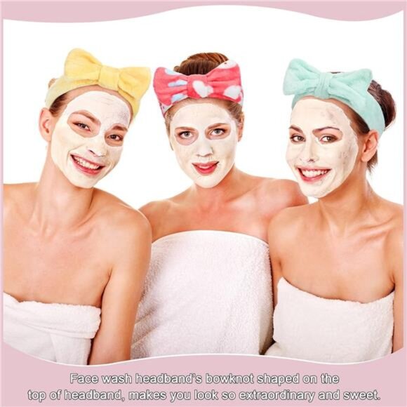 WILLBOND 24 Pack Spa Headband Bow Hair Band Facial Makeup Headband 24 Styles - Picture 6 of 8